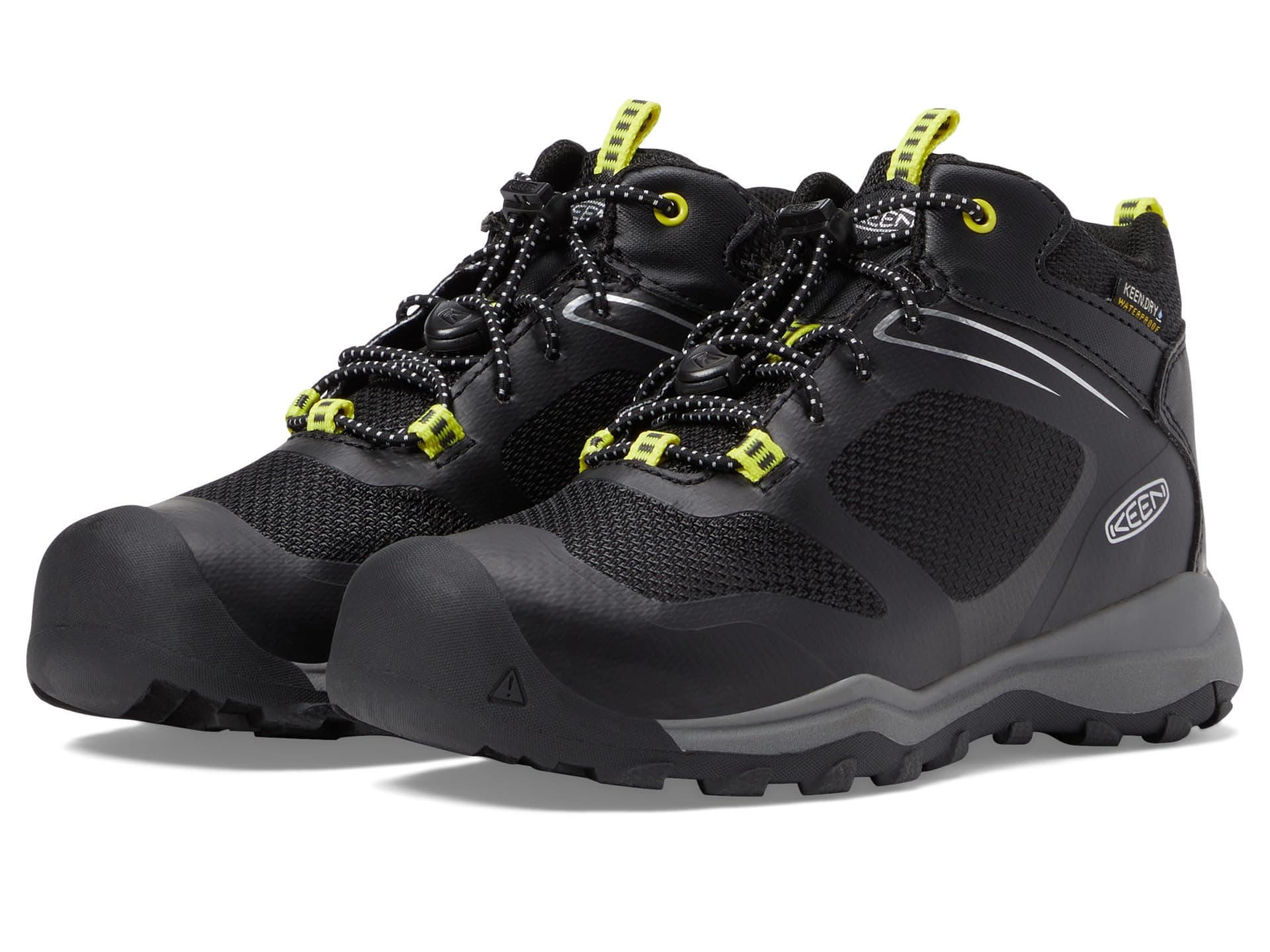 KEEN Kids Wanduro Mid Waterproof (Little Kid/Big Kid) — cor Preto